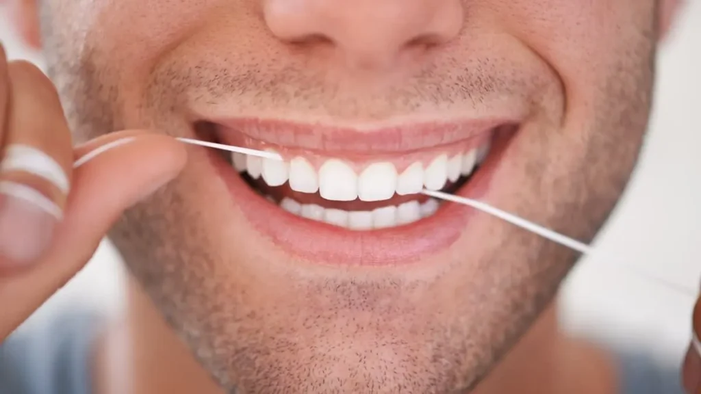 Dental professional performing a teeth cleaning procedure to help manage gum infection symptoms