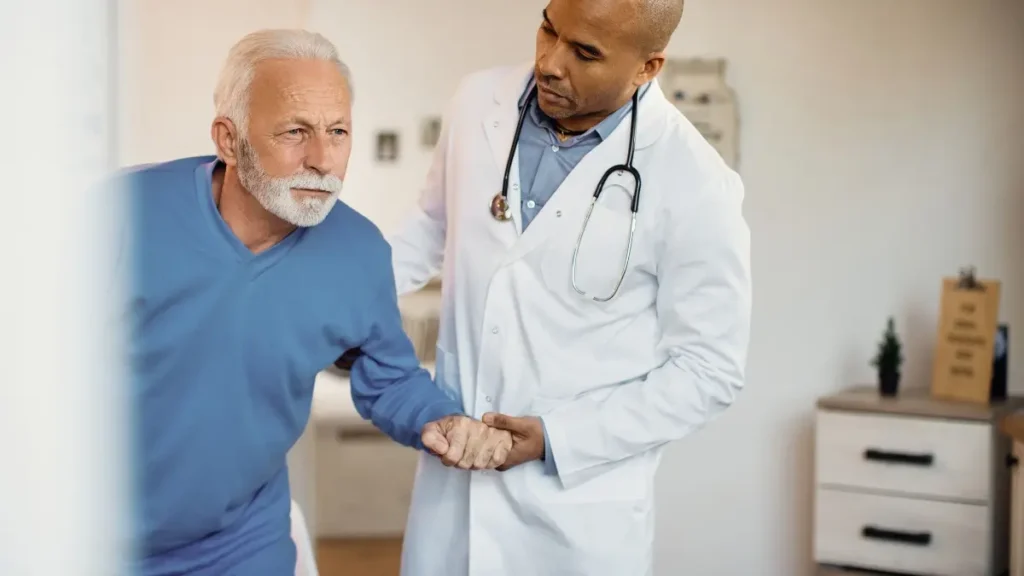 Educational illustration showing common prostate cancer warning signs and urinary health symptoms